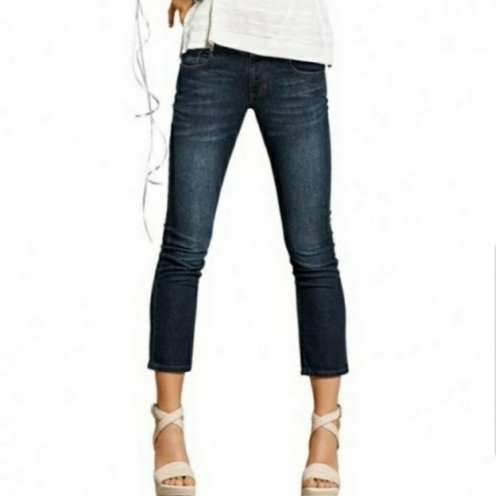 Cabi Jeans New Crop Blue Denim Mid Rise Cotton Stretch Jeans Size 6